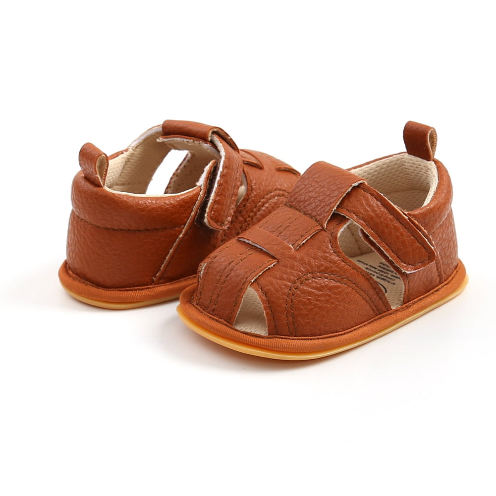 First Steps Baby Leather Sandals - Back and Side View Pair