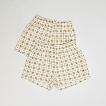 Mocha Plaid Baby Shorts 2-Pack