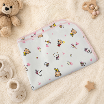 Baby Happy Bear Blanket – Double Layer Soft Newborn Wrap