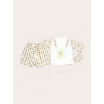 Party Bear Plaid Baby 3-Piece Set
