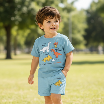 Dino Vibes Baby Boy T-Shirt & Shorts Set