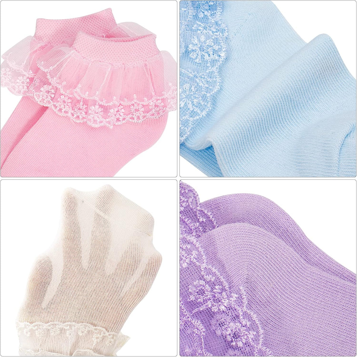 Girls Lace Frill Ankle Socks – Close-up Lace Detail