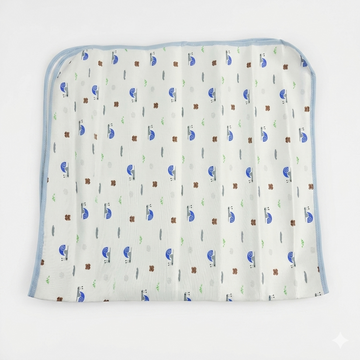 Baby Snail & Bear Print Blanket – Soft Muslin Newborn Wrap
