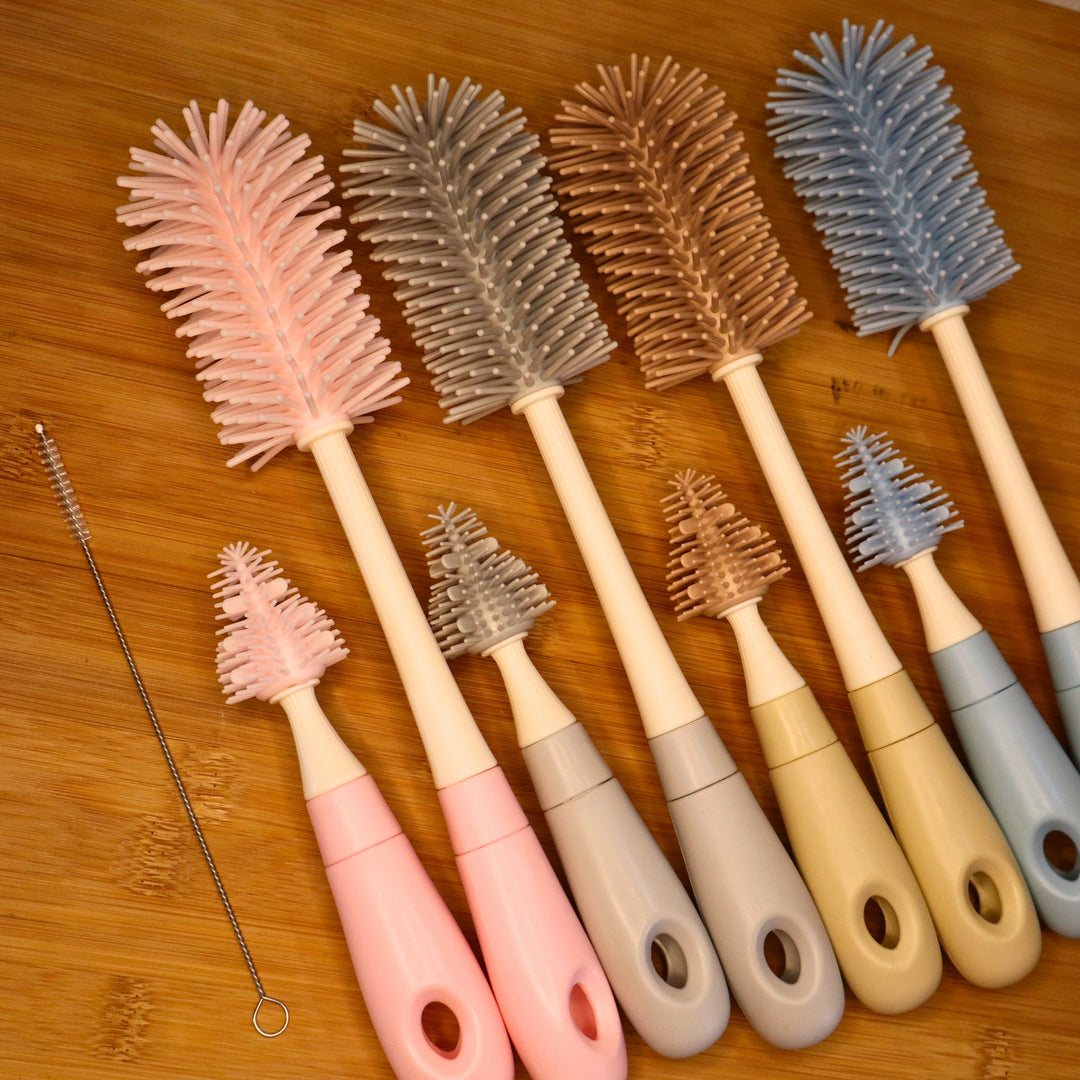 Baby Bottle Brush Set – Flat Lay on Drying Rack