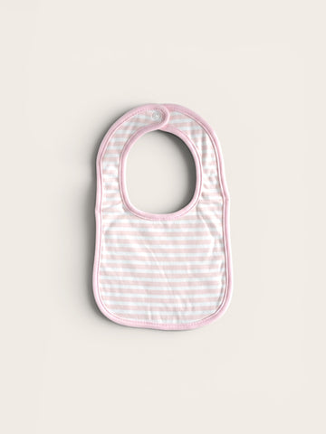 Pink Striped Baby Bib