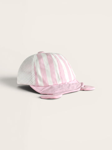 Pink Striped Baby Cap