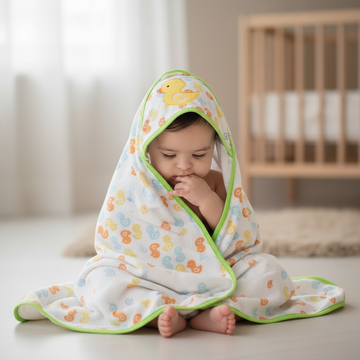 Baby Hooded Wrap – Duck Print