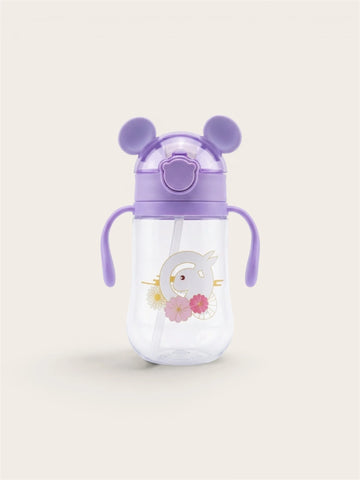 Baby Bunny Bear Ear Sippy Cup with Straw & Handles – Purple & Pink