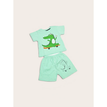 Skater Croc Baby Boy T-Shirt & Shorts Set