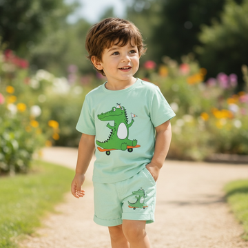Skater Croc Baby Boy T-Shirt & Shorts Set