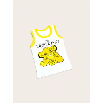 Disney Lion King Simba Printed Sleeveless Vest & Shorts Set – Yellow