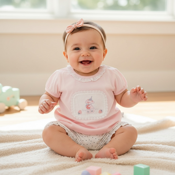 Little Lamb Lace Baby Girl Summer Set