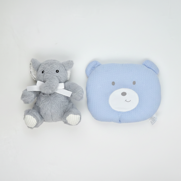 Bear Pillow & Elephant Plush Baby Gift Set