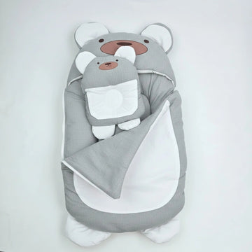 Baby Animal Sleeping Bag & Nest Set – Cozy Bear & Penguin Design