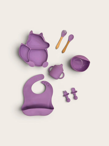 Baby Silicone Tableware Set (Purple)