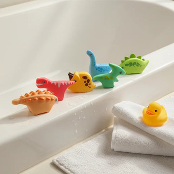 Baby Lov Toy Colourful Dinosaur Soft Rubber Bath Toy 6-Pack Squirt Squeeze Toddler