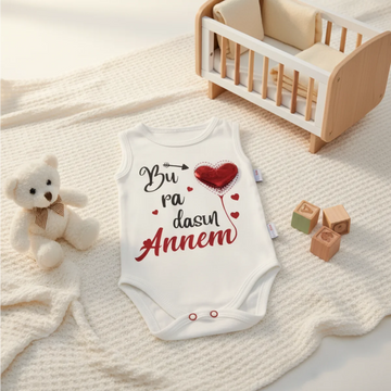 Buradasın Annem I Love Mummy Baby Sleeveless Bodysuit