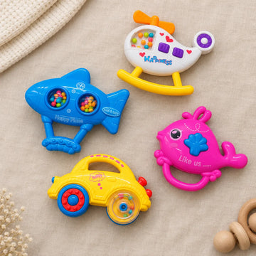 4-Piece Baby Rattle and Activity Toy Set