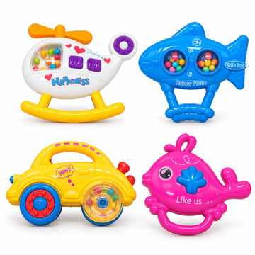 4-Piece Baby Rattle and Activity Toy Set