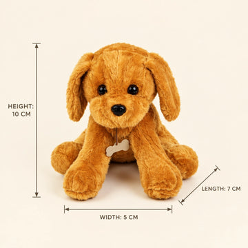 Golden Retriever Puppy Plush Toy - Fluffy Dog Stuffed Animal with Bone Tag Kids Gift