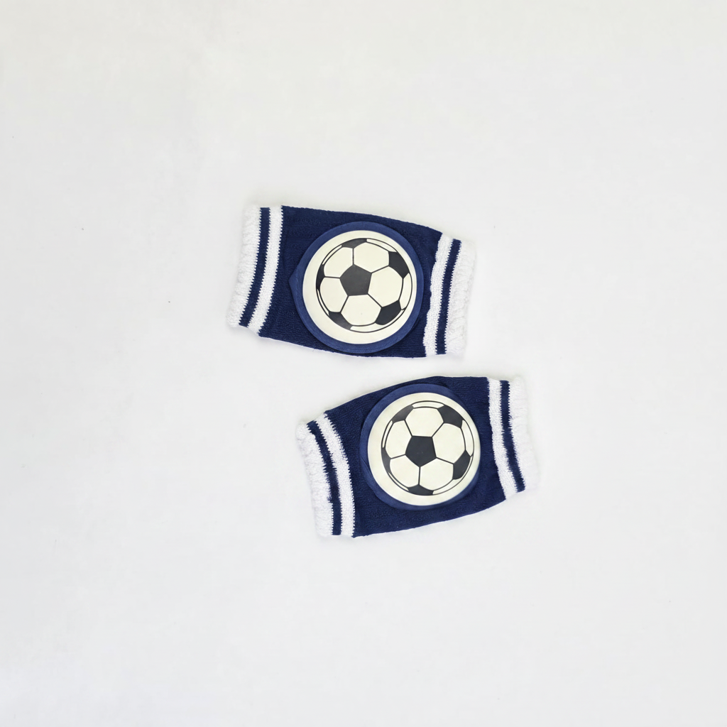 Football Soccer Baby Boy Knee Pads Navy Blue - hero image top view white background both pads