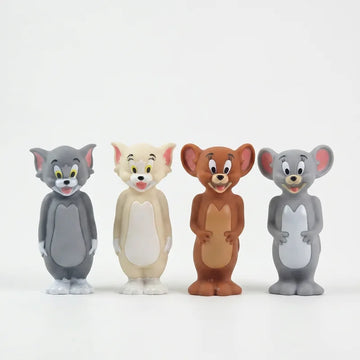 Anime Cartoon Animal Figures – 4-Pack Soft Plastic Kids Toy Set