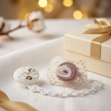 Baby Beautiful Bird Pacifier with Clip – Gold Star Aesthetic Soother Set