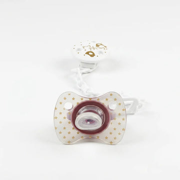 Baby Beautiful Bird Pacifier with Clip – Gold Star Aesthetic Soother Set