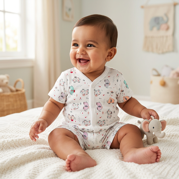 Carter's Royal Animals Baby Shirt & Shorts Set – Soft Cotton Newborn Outfit