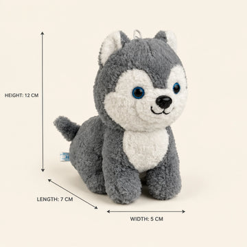 Baby Husky Plush Toy - Chubby Siberian Husky Puppy Stuffed Animal Blue Eyes