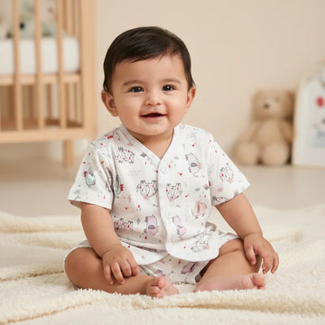 Baby Animal Print Shirt & Shorts Set — Soft Cotton Clothing for Newborns & Infants