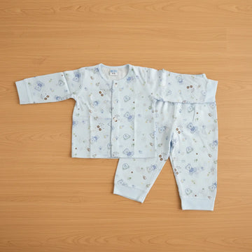 Baby Teddy Bear Print Full Sleeve Shirt & Pants Set — Soft Cotton Winter Outfit for Newborns & Infants