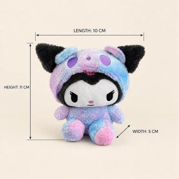 Kuromi Galaxy Hoodie Plush Toy - Sanrio Tie-Dye Sitting Stuffed Doll