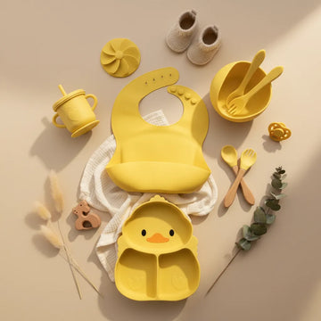 Duck Silicone Baby Feeding Set - 7 Piece