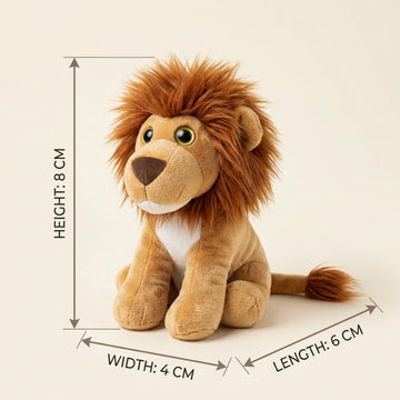 Golden Brown Lion Plush Toy with Shaggy Mane