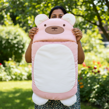 Pink Bear Hug Baby Swaddle Sleeping Bag