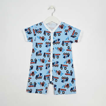 Construction Trucks Baby Romper
