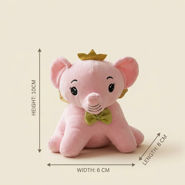 Crowned Elephant Plush Toy with Wings and Bow Tie