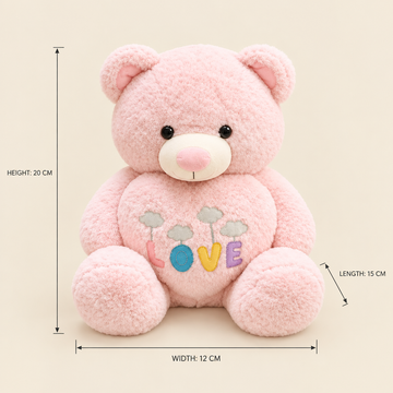 Giant Pink LOVE Teddy Bear Plush Toy - Oversized Fluffy Curly Teddy Girls Gift Nursery