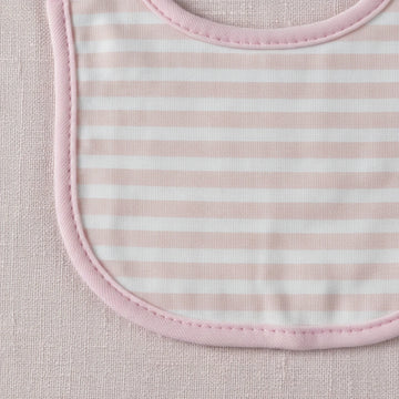 Pink Striped Baby Bib