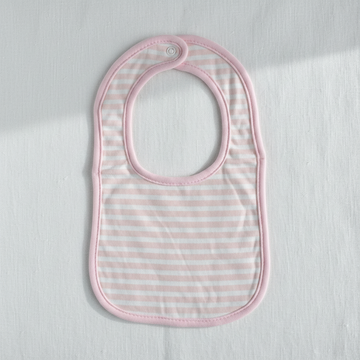 Pink Striped Baby Bib