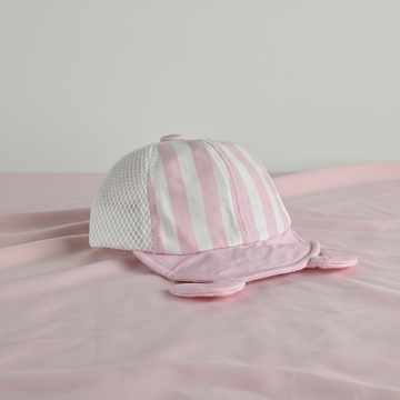 Pink Striped Baby Cap