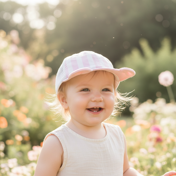 Pink Striped Baby Cap