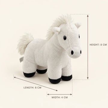 White Horse Plush Toy - Soft Standing Pony Stuffed Animal Nursery Gift