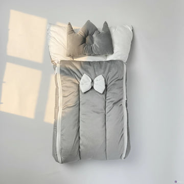 Pink Velvet Baby Nest & Sleeping Bag Set