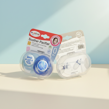 Mumlove Soother Pacifier 2 Pack - premium studio scene front and back packaging