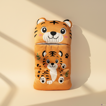 Tiger baby nest sleeping bag – premium studio scene warm light