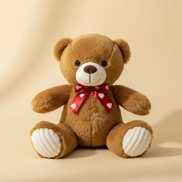 Honey the Classic Brown Teddy Bear studio shot on warm beige background