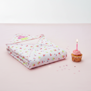 Cupcake Hooded Baby Wrap Blanket