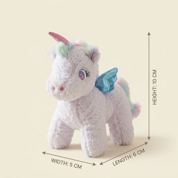 White Winged Unicorn Plush Toy with Pastel Mane